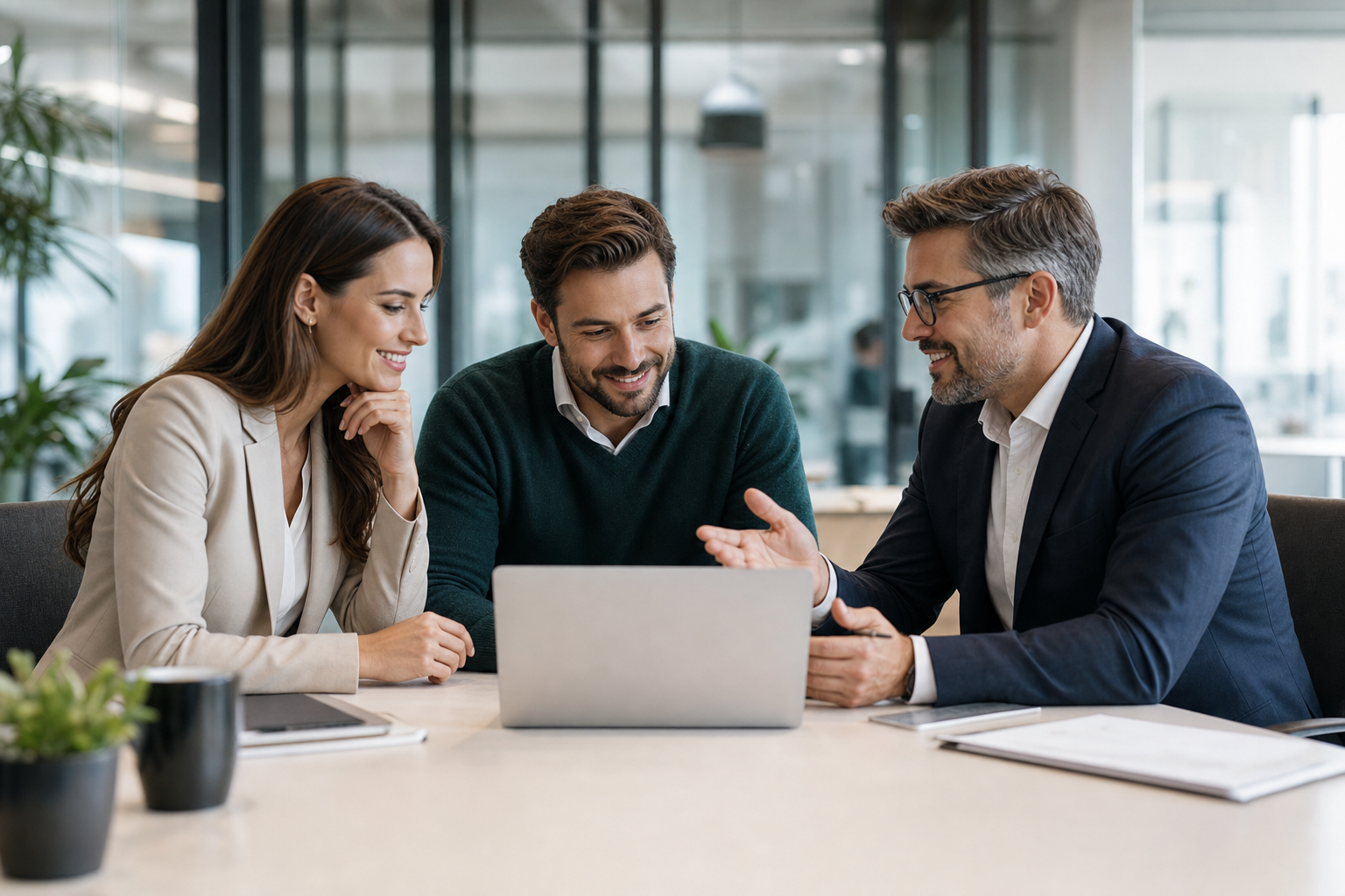 Consultants reviewing a software project proposal